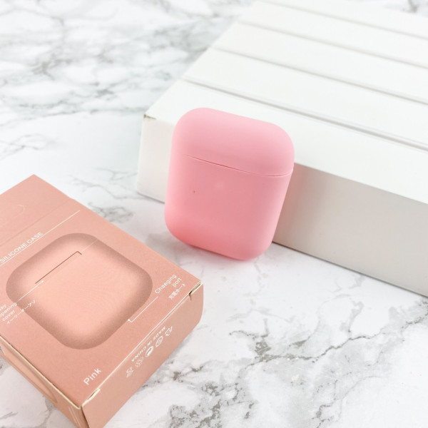 Чехол Airpods 1/2 Silicone Case Slim Pink