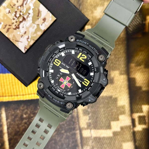 Годинник наручний Patriot 003AGSU ЗСУ Зелені  + Коробка.