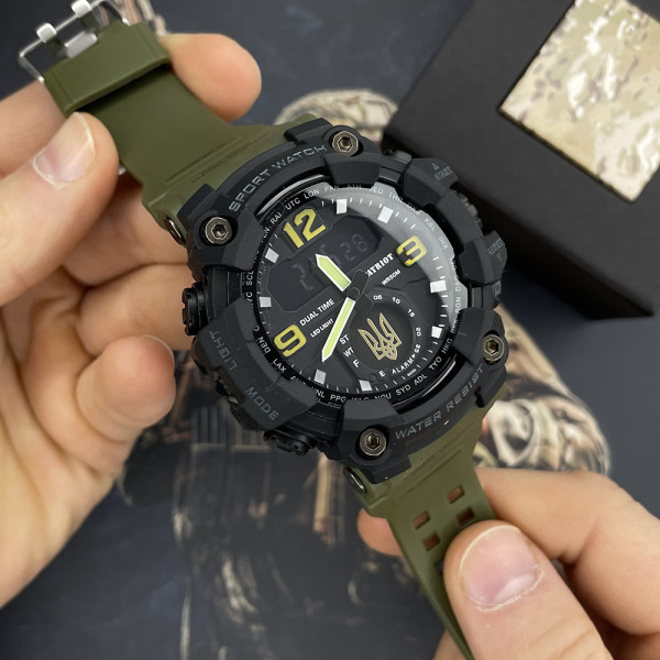 Годинник наручний Patriot 003AGUAGD Тризуб золото Зелені  + Коробка.