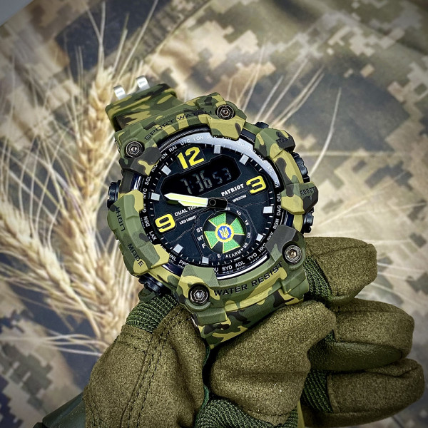 Годинник наручний Patriot 004CMGRDPS ДПС Зелений камуфляж + Коробка.