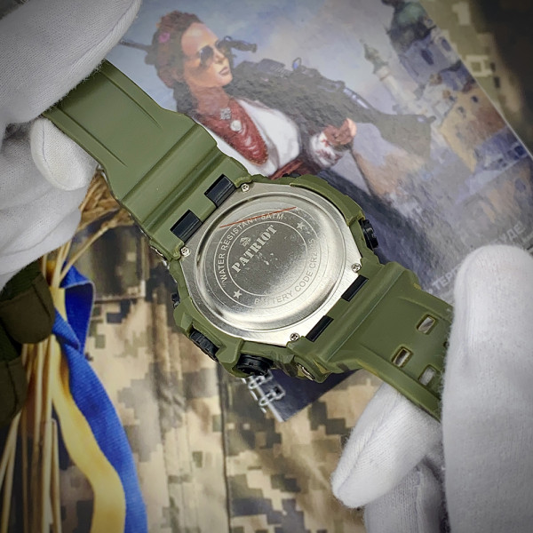 Годинник наручний Patriot 004CMGRDPS ДПС Зелений камуфляж + Коробка.