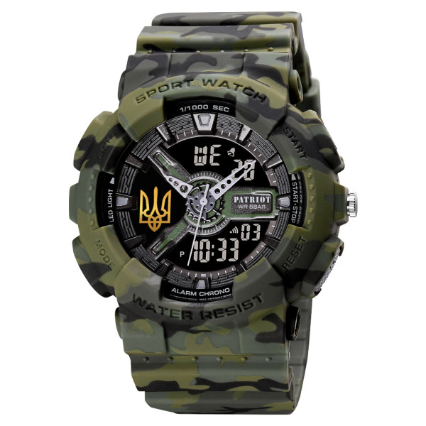 Годинник наручний Patriot 005 Тризуб золото Camo Green + Коробка.