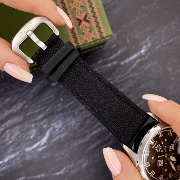 Часы наручные Awarder Embroidery Silver-Army Green Black Automatic 10ATM