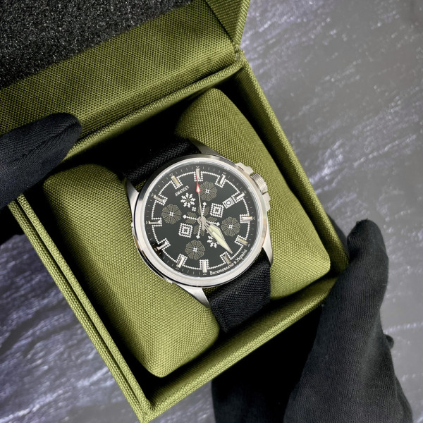 Часы наручные Awarder Embroidery Silver-Army Green Black Automatic 10ATM
