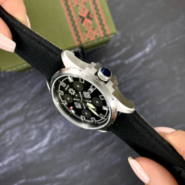 Часы наручные Awarder Embroidery Silver-Army Green Black Automatic 10ATM
