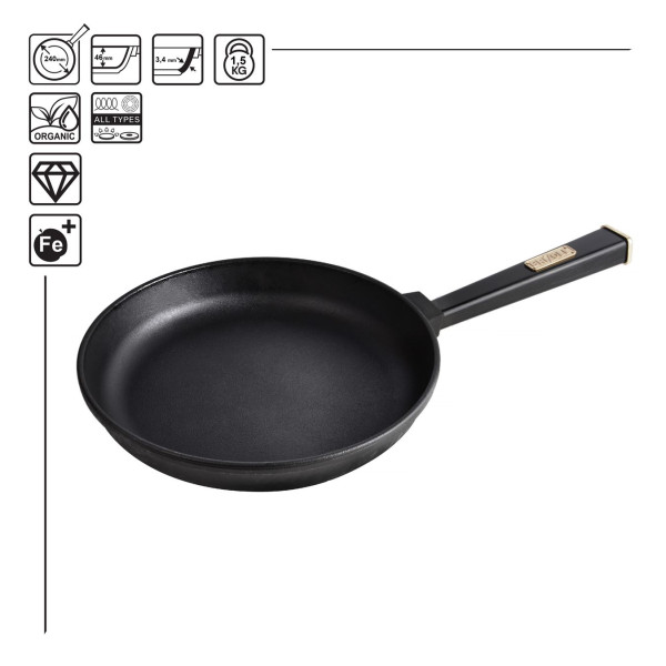 Чугунная сковорода Brizoll Optima-Black 240х40 мм