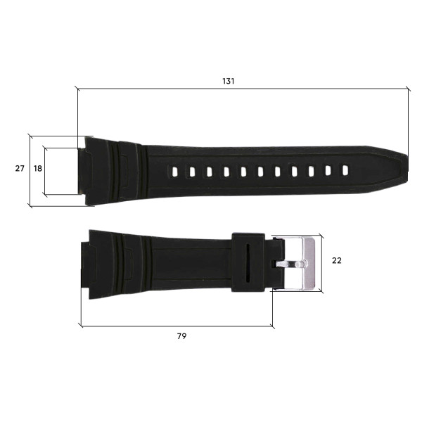 Ремінець для годинника Skmei 1454BKBK Black-Black