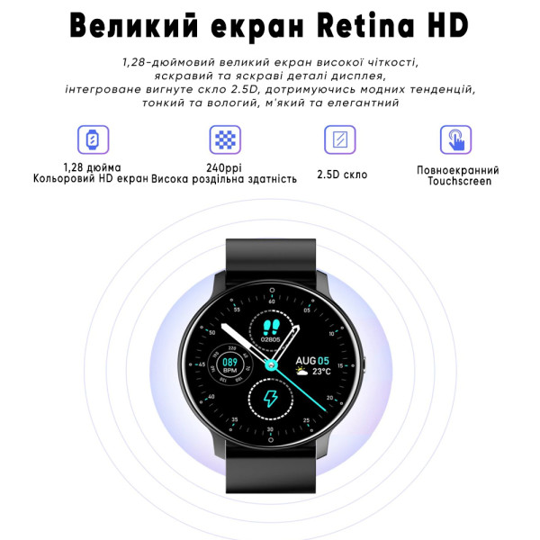 Розумний годинник Modfit Business All Black 41 мм.