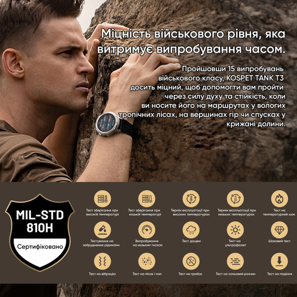 Розумний годинник Kospet TANK T3 Silver