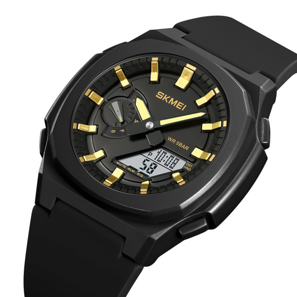 Skmei 2091BKGDWT Black-Gold-White