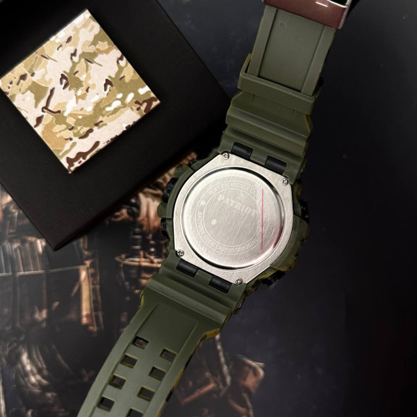 Годинник наручний Patriot 003CMGRSU ЗСУ Зелений камуфляж + Коробка.