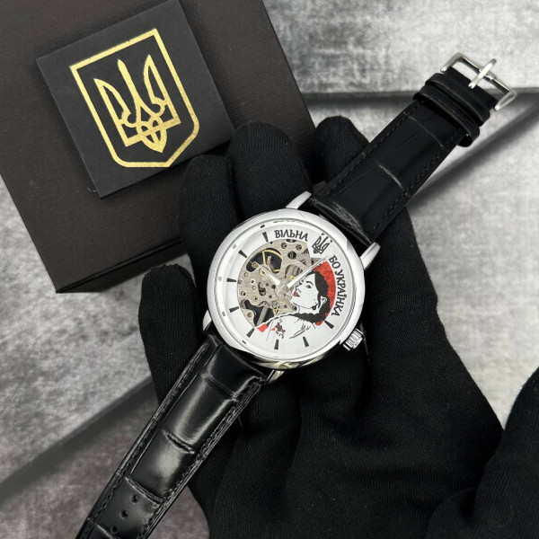 Годинник наручний Patriot 022 Silver-Black Mechanic Вільна бо Українка
