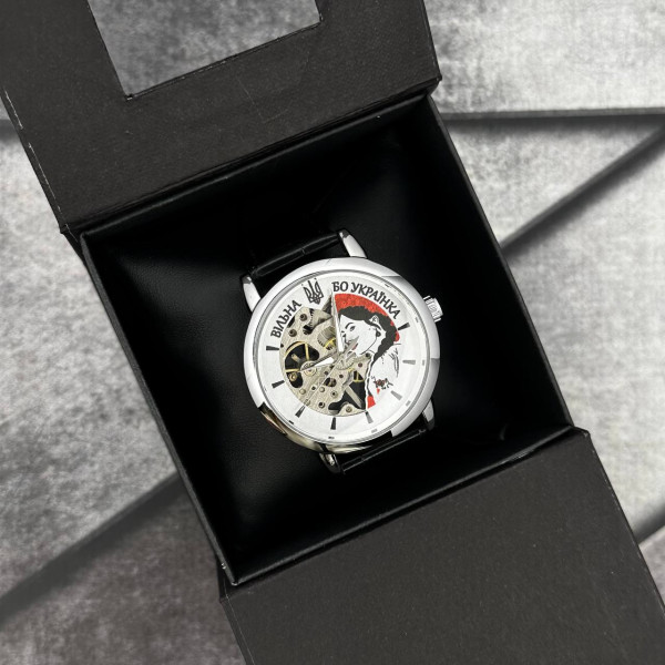 Годинник наручний Patriot 022 Silver-Black Mechanic Вільна бо Українка