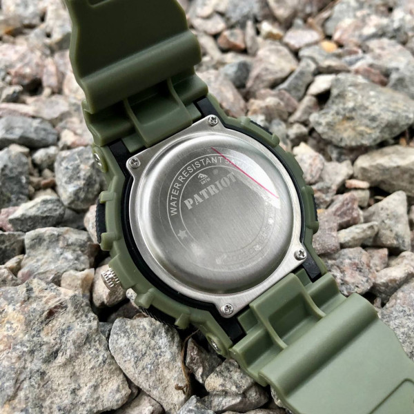 Годинник наручний Patriot 005 Тризуб срібло Army Green + Коробка
