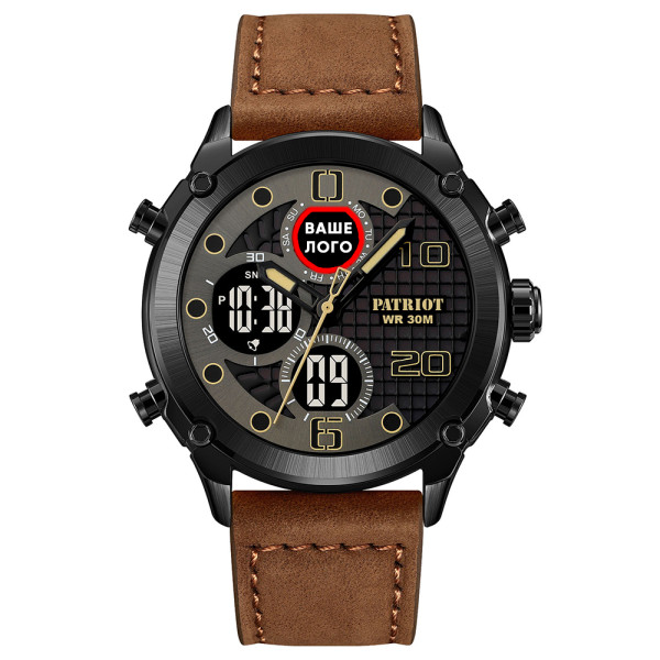 Годинник наручний Patriot 017 Ваше Лого Black-Brown