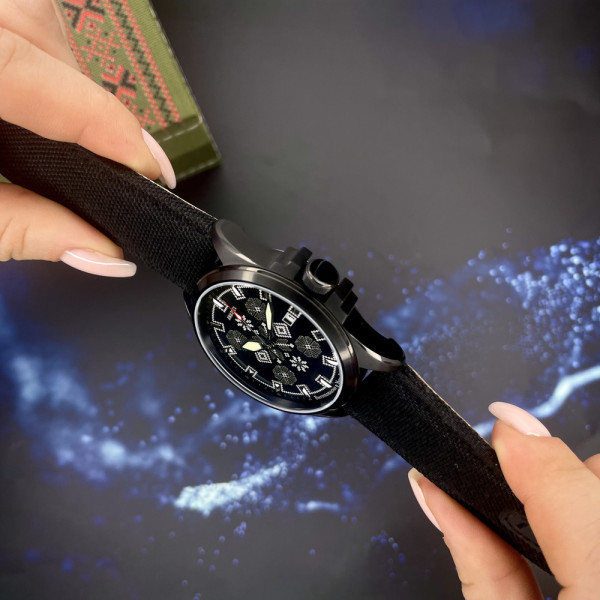 Часы наручные Awarder Embroidery Black-Army Green Black Automatic 10ATM
