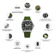 Часы наручные Awarder Embroidery Black-Green Khaki Automatic 10ATM
