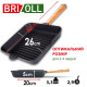 Чугунная сковорода гриль Brizoll Optima-Black 260х260х50 мм