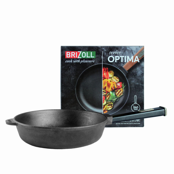 Чавунна сковорода Brizoll Optima-Black 240х60 мм
