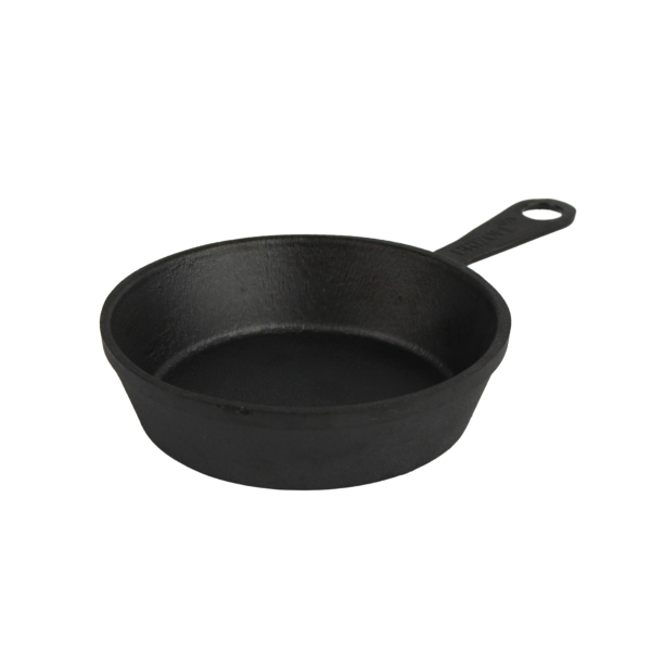 Сковорода чавунна порційна з ручкою з круглою підставкою 160 х 30 мм Brizoll