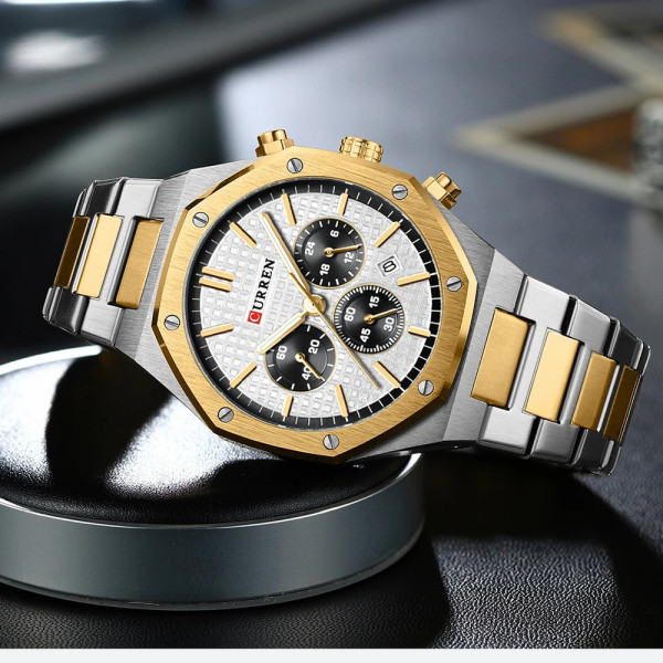 Curren 8440 Silver-Gold-White