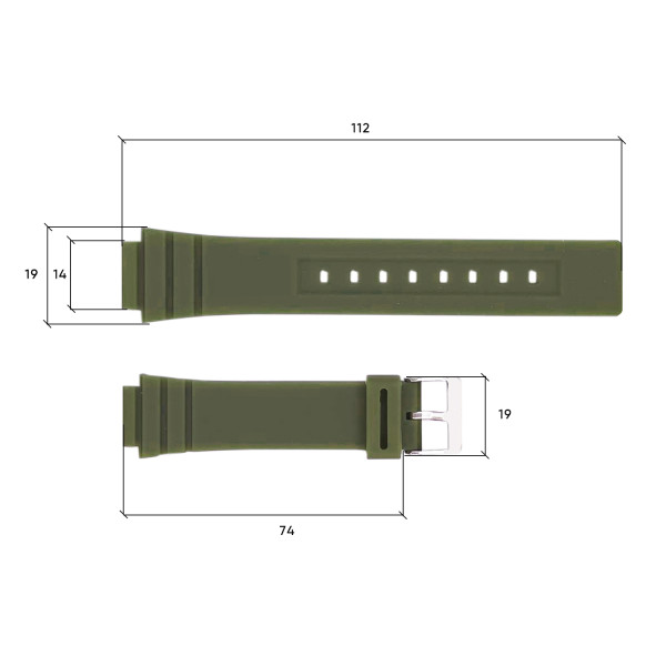 Ремінець для годинника Skmei 1715AG Army Green