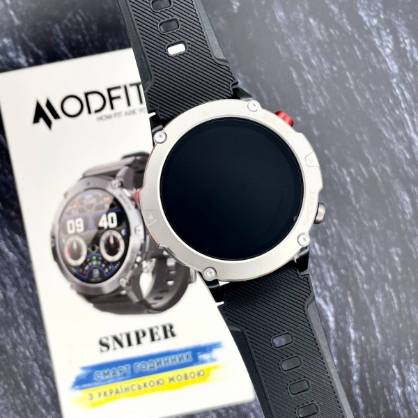 Розумний годинник Modfit Sniper Black-Silver 36 мм