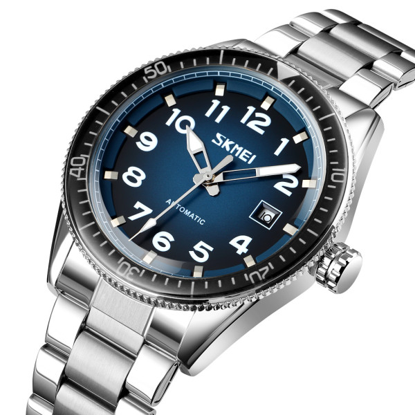 Skmei 9232LSIBU Silver-Blue Leather