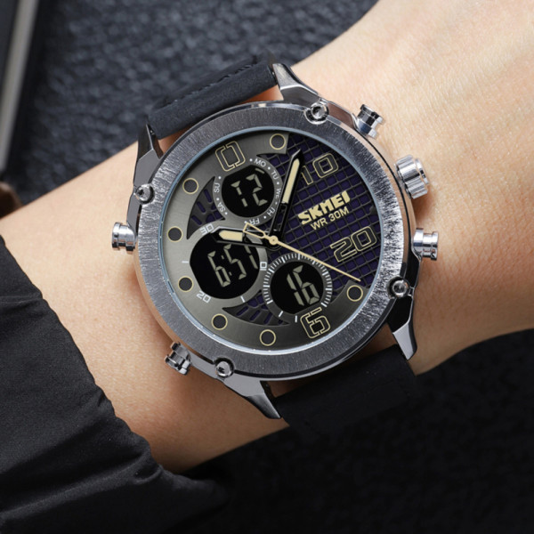 Skmei 1975LSIBK Silver-Black Leather.