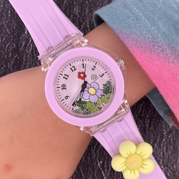 Дитячий годинник Better 005 Flowers Purple-White