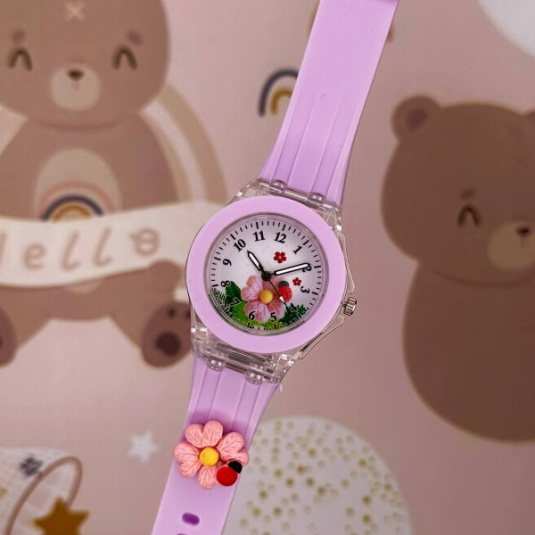 Дитячий годинник Better 005 Flowers Purple-White