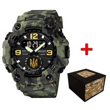 Годинник наручний Awarder 004 Тризуб золото Camo Green