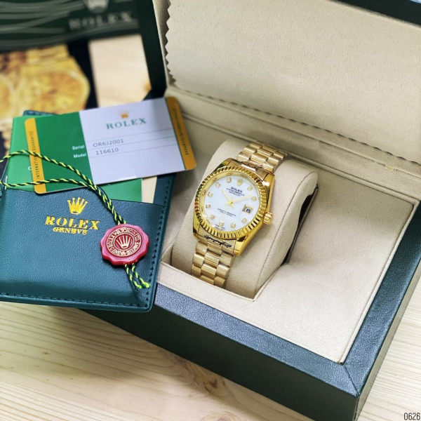 Rolex Date Just 067 Pearl Gold-White