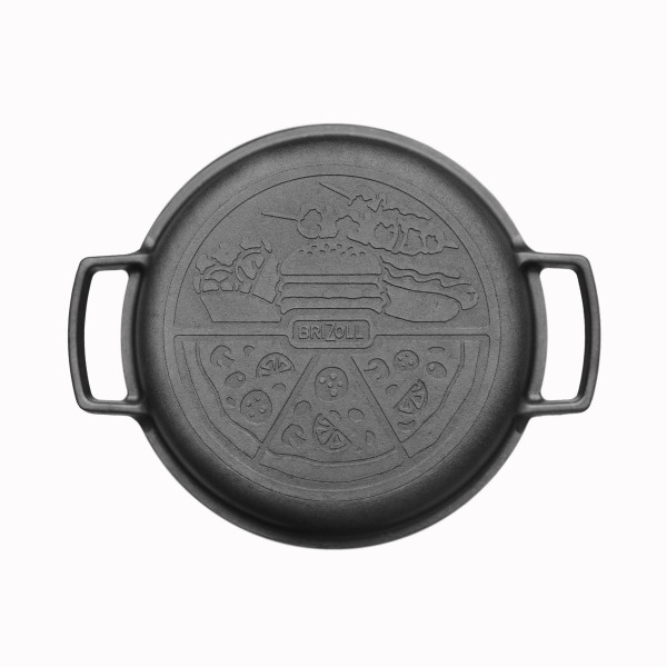 Кастрюля чугунная Brizoll с крышкой-сковородой 6 л