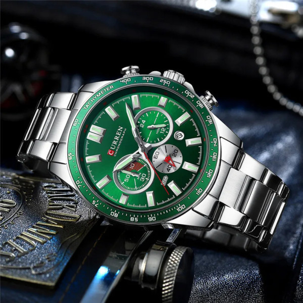 Curren 8418 Silver-Green
