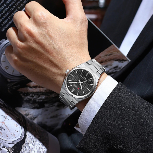Curren 8439 Silver-Black