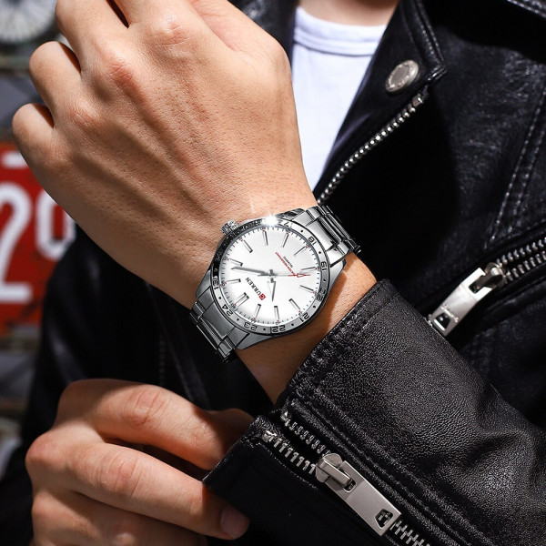 Curren 8452 Silver-White