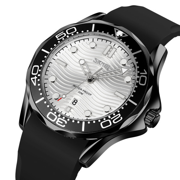 Skmei 9276PBKSI Black-Silver Silicone strap