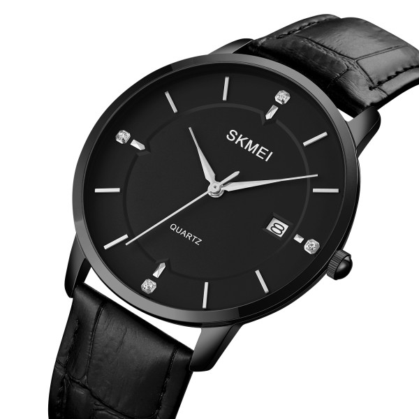 Skmei 1801LBKBK Black-Black Leather
