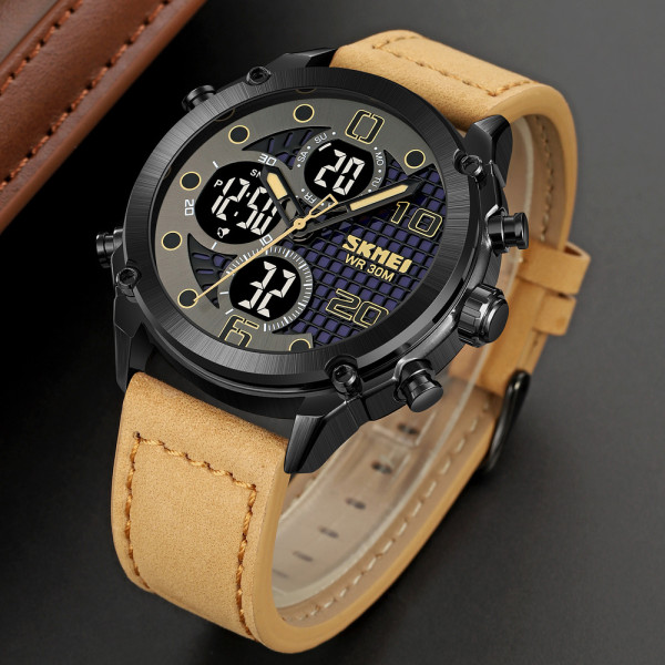 Skmei 1975LLTBNBK Light Brown-Black Leather.