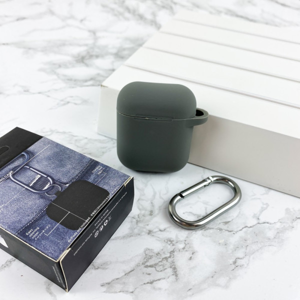Чехол Airpods 1/2 Silicone Case Slim Lavender Gray
