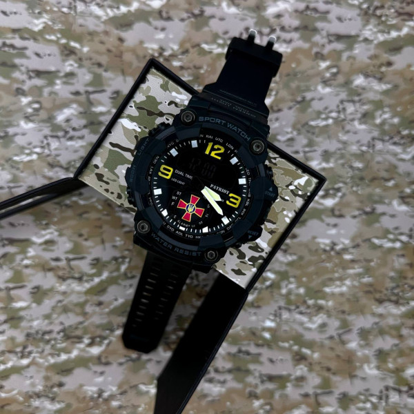 Годинник наручний Patriot 003BKSU ЗСУ Чорні + Коробка.