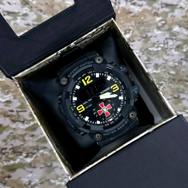 Годинник наручний Patriot 003BKSU ЗСУ Чорні + Коробка.