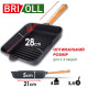 Чугунная сковорода гриль Brizoll Optima-Black 280х280х50 мм