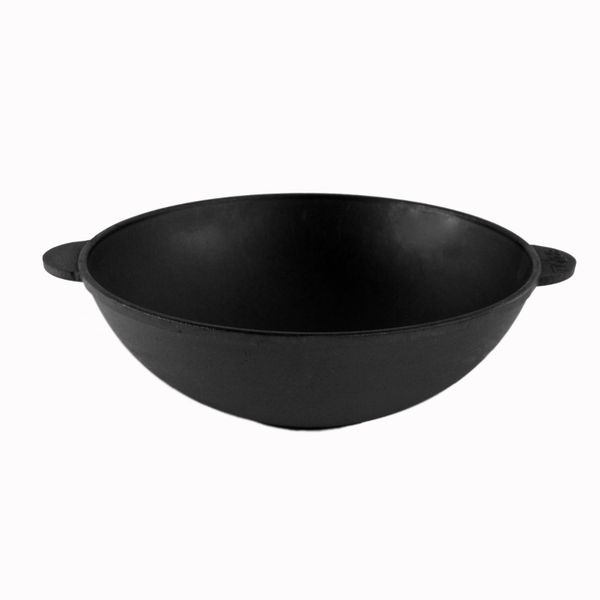 Чугунная сковорода Brizoll WOK 280х96 мм 3.7 л с чугунной крышкой