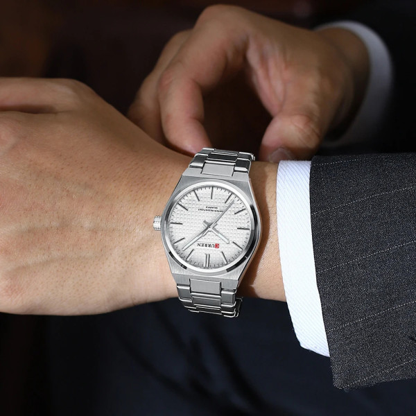 Curren 8439 Silver-White
