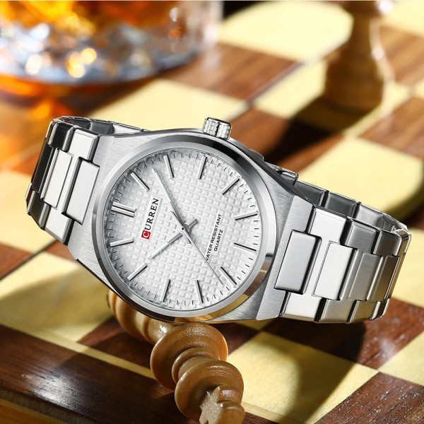 Curren 8439 Silver-White