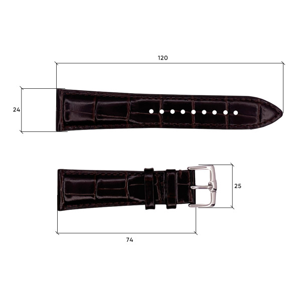 Шкіряний ремінець Premium 24х22 мм. Brown