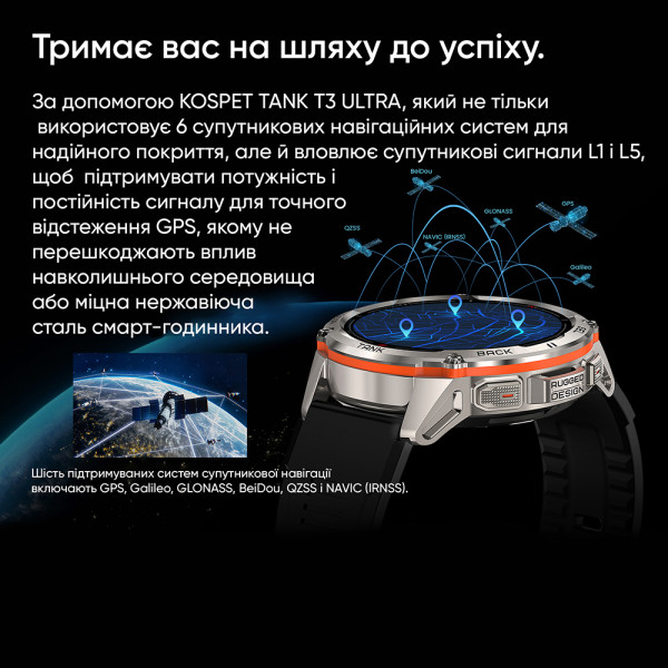 Розумний годинник Kospet TANK T3 ULTRA Silver