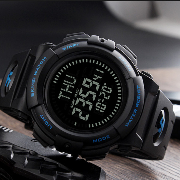 Skmei 1290BU Black-Blue Smart Watch + Compass